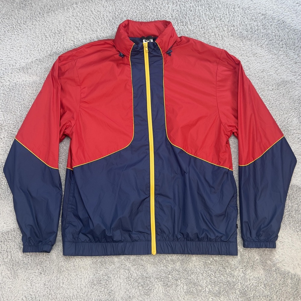 Nike Jacket Mens Large SB Red Navy Storm-FIT Track  Windbreaker Skate DA4203-687